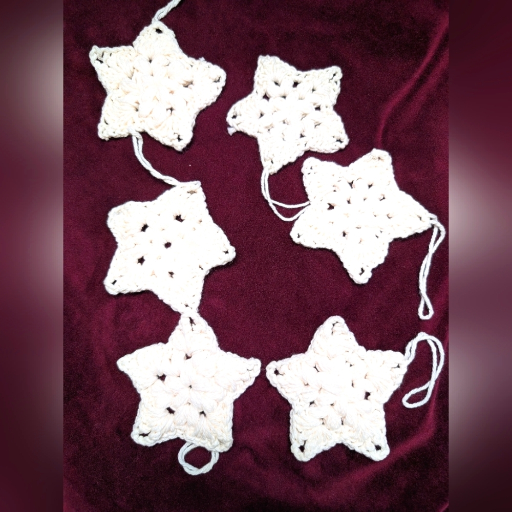 Handmade Crochet Star Ornaments